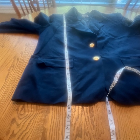 Pendleton Plus Vintage Navy Blue Wool Blazer Gold Crest Buttons Size 22 ? Jacket - Picture 6 of 8